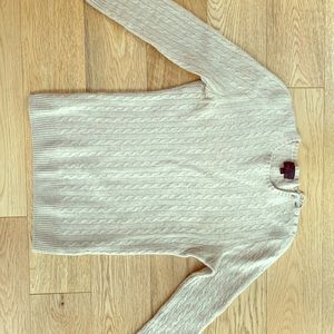 JCrew Cashmere Crewneck Beige Sweater Size XS
